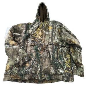 REALTREE Xtra Camo Full Zip Hooded Jacket Mens Size 3XL (54-56) Hunting Greenish